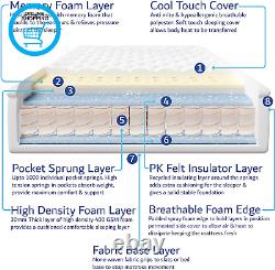 Home Treats Double Pocket Sprung & Memory Foam Mattress 4Ft6 Hypoalle