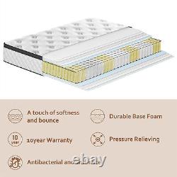 Homekare Memory Foam Mattress 7 Zone Pocket Sprung Matress 4ft6 Double 25cm