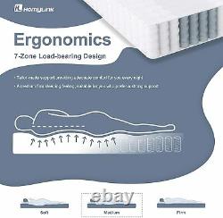 HomyLink 4FT Small Double Mattress Pocket Sprung Memory Foam 9-Zone Orthopaedic