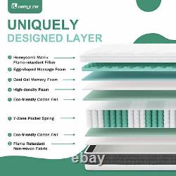 HomyLink Memory Foam Mattress Pocket Sprung PINE Cool Gel 3D Breathable 7-Zone