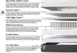 Hybrid Bamboo Mattress Memory Foam Pocket Spring Kingsize Med/Firm Panda London