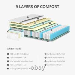 Hybrid Mattress 10 Memory Foam Cooling Pocket Spring EU Single Double King