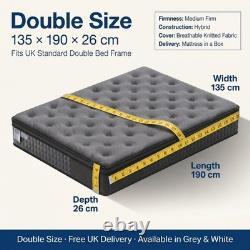 Hybrid Memory Foam Pocket Sprung Mattress Single Double King 190/200cm Rolled