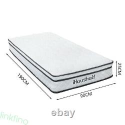 IHaushalt Single 3ft Mattress Individual Pocket Sprung Memory Foam Medium Firm