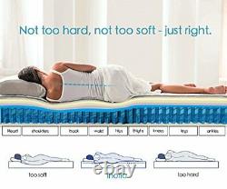 Inofia 3FT Single Memory Foam Pocket Sprung Mattresses Pressure Relief with