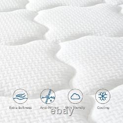 Inofia 4FT6 Double Mattress, 10.3Inch COOLMAX Gel Memory Foam Pocket Spring Foam