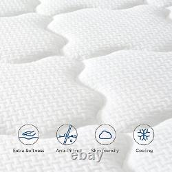 Inofia 4FT6 Double Mattress, 10.3Inch COOLMAX Gel Memory Foam Pocket Spring Foam