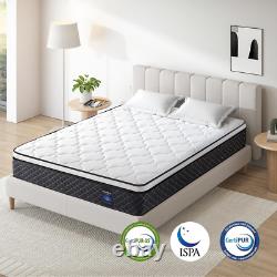 Inofia 4FT6 Double Mattress, 10.3Inch COOLMAX Gel Memory Foam Pocket Spring Foam