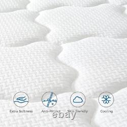 Inofia 4FT6 Double Mattress, 10.3Inch COOLMAX Gel Memory Foam Pocket Spring Hy