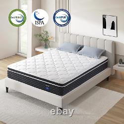 Inofia 5FT King Mattress, 10.3Inch COOLMAX Gel Memory Foam Pocket Spring Hybrid &