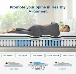 Inofia Double Mattress 10.3Inch COOLMAX Gel Memory Foam Pocket Spring