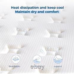 Inofia Double Mattress, 12 Inch Memory Foam Sprung Mattress 4FT6, Sleep Cool