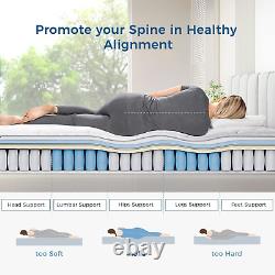 Inofia Double Mattress, COOLMAX Gel Memory Foam Pocket Spring Mattress, Medium