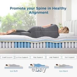 Inofia Double Mattress, COOLMAX Gel Memory Foam Pocket Spring Mattress, Medium F