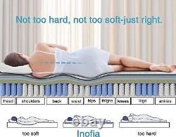 Inofia Sleep Memory Foam Pocket Sprung Mattresses Pressure Relief with Zoned Sup