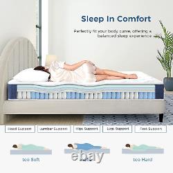 Inofia Small Double Mattress 9 Inch Small Double Size Pocket Sprung Memory Foam