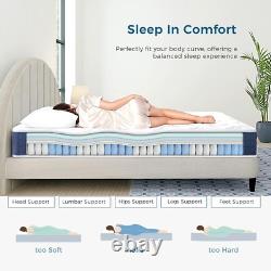Inofia Small Double Mattress 9 Inch Small Double Size Pocket Sprung Memory Foam