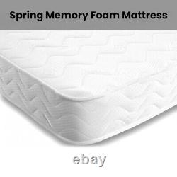 Ivory White Boucle Ottoman Double & King Size Fabric Bed Memory Foam Mattress
