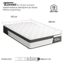 King 10 Memory Foam Mattress in a Box 5FT Medium Firm Pocket Spring Mattress