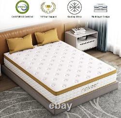 King Hybrid Mattress 10 Pocket Spring Luxury Cool Gel Memory Foam Medium Firm