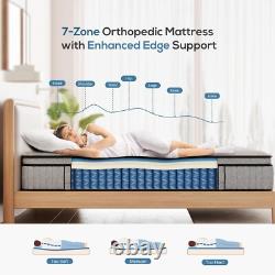 King Mattress 5FT, Gel Memory Foam 7 Zone Pocket Sprung Hybrid King Size Matt