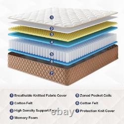 King Size Hybrid Mattress 5FT, 10Inch Gel Memory Foam & Pocket Spring 150 x 20