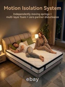 King Size Mattress 10.6 Inch Memory Foam Pocket Spring Mattress 5FT