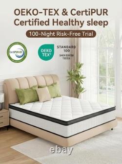 King Size Mattress 10.6 Inch Memory Foam Pocket Spring Mattress 5FT