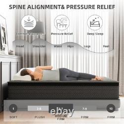 King Size Mattress 5FT, 10 Inch Gel Memory Foam Pocket Sprung Hybrid Mattress
