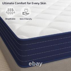 King Size Mattress 5FT, 10 Inch Gel Memory Foam Pocket Sprung Hybrid Mattress, 7