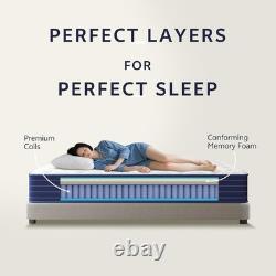 King Size Mattress 5FT, 10 Inch Gel Memory Foam Pocket Sprung Hybrid Mattress, 7