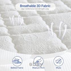 King Size Mattress 5FT, 10 Memory Foam & Pocket Sprung 9-Zone (150x200x25cm)