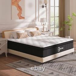 King Size Mattress 5FT, 12 Inch Memory Foam Pocket Sprung Hybrid Mattress, 9-Zon
