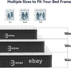 King Size Mattress 5FT, 12 Inch Memory Foam Pocket Sprung Hybrid Mattress, 9-Zon