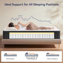 King Size Mattress 5FT, 12 Inch Memory Foam Pocket Sprung Hybrid Mattress, 9-Zon