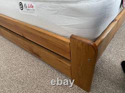 King size wooden pine oak bed frame pocket sprung memory foam mattress £850