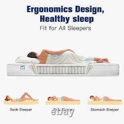Kono King Size Mattress, 20cm Memory Foam Pocket Sprung Mattress, Hybrid with