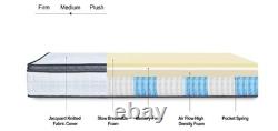 LANKOU Double Pillow Top Memory Foam Hybrid Pocket Sprung Mattress 190x137x26cm