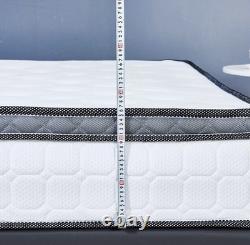LANKOU Double Pillow Top Memory Foam Hybrid Pocket Sprung Mattress 190x137x26cm