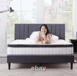 LANKOU Double Pillow Top Memory Foam Hybrid Pocket Sprung Mattress 190x137x26cm