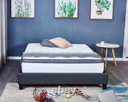 LANKOU Pillow Top Memory Foam Hybrid Pocket Sprung Mattress, 5FT King