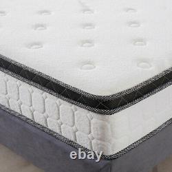 LANKOU Pillow Top Memory Foam Hybrid Pocket Sprung Mattress, 5FT King