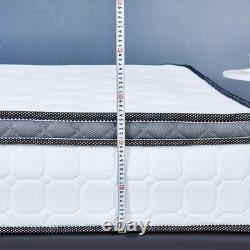 LANKOU Pillow Top Memory Foam Hybrid Pocket Sprung Mattress, 5FT King