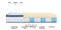 LANKOU Pillow Top Memory Foam Hybrid Pocket Sprung Mattress, 5FT King