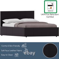 Lisbon Ottoman Faux Leather Bed Frame & Gel Memory Foam Pocket Spring Mattress