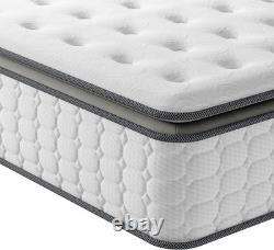 Luxury 27CM Pillow Top Pocket Sprung Memory Foam Mattress Single Double King UK