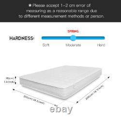Luxury 5FT King Size Pocket Sprung Bed Orthopaedi Memory Foam Mattress 150X200CM