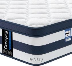 Luxury Hybrid Memory Foam Mattress Pocket Spring Medium Plush Comfy Bedroom Home