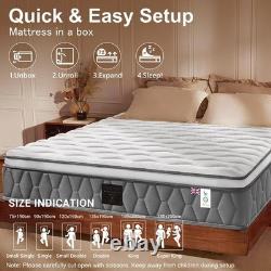 Luxury Orthopaedic 10.6 Hybrid 750 Coils Pocket Sprung Memory Foam Mattress 3ft