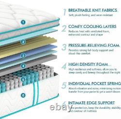 Luxury Springs Memory Foam Mattress 1000 Pocket, Hybrid 1000, Orthopedic Mattress